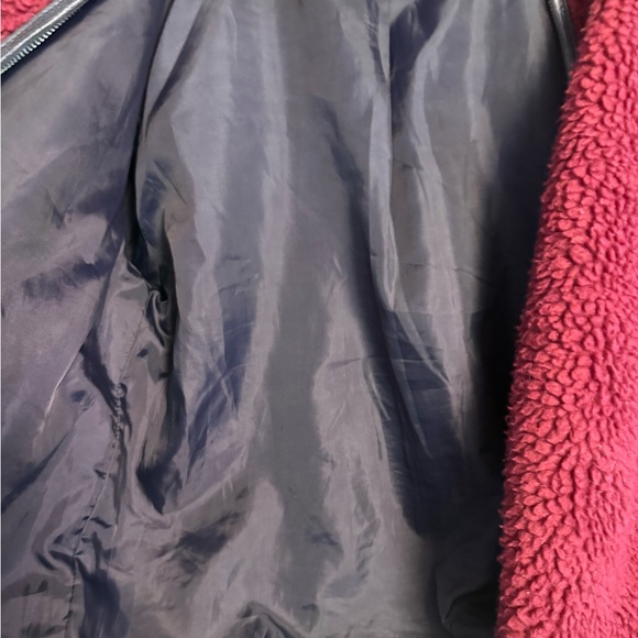 Ivory Ella Burgundy Sherpa Jacket. Size Medium. - Picture 6 of 13